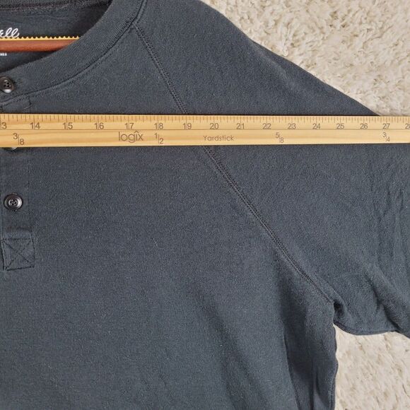 Madewell Shirt Men's Size XL Black Henley Long Sleeve Pullover 100% Cotton - Picture 4 of 10